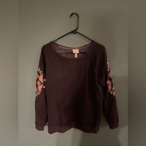 Target Knox rose embroidered floral long sleeve top